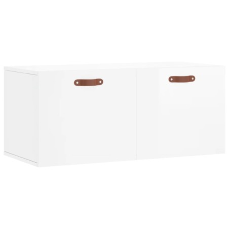 vidaXL Armario de pared madera ingeniería blanco brillo 80x36,5x35 cm