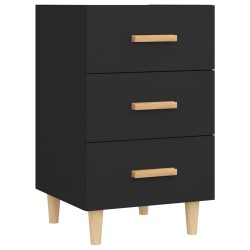 vidaXL Mesita de noche madera de ingeniería negro 40x40x66 cm
