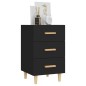 vidaXL Mesita de noche madera de ingeniería negro 40x40x66 cm vidaXL Mesita de noche madera de ingeniería negro 40x40x66 cm