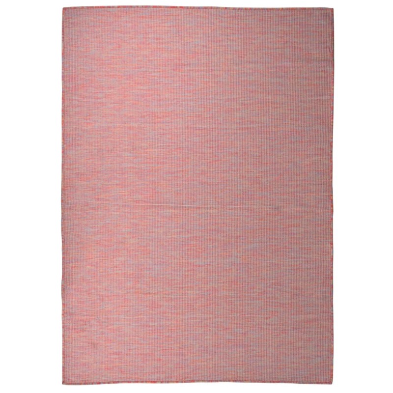vidaXL Alfombra de exterior de tejido plano rojo 200x280 cm