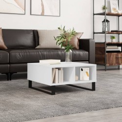 vidaXL Mesa de centro madera de ingeniería blanco 60x60x30 cm