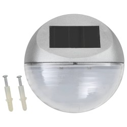 vidaXL Lámparas solares LED de pared exterior 12 uds redondas plateada