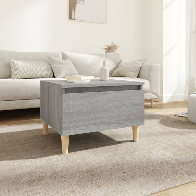 vidaXL Mesa auxiliar madera contrachapada gris Sonoma 50x46x35 cm vidaXL Mesa auxiliar madera contrachapada gris Sonoma 50x46x35 cm