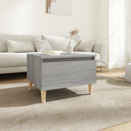 vidaXL Mesa auxiliar madera contrachapada gris Sonoma 50x46x35 cm