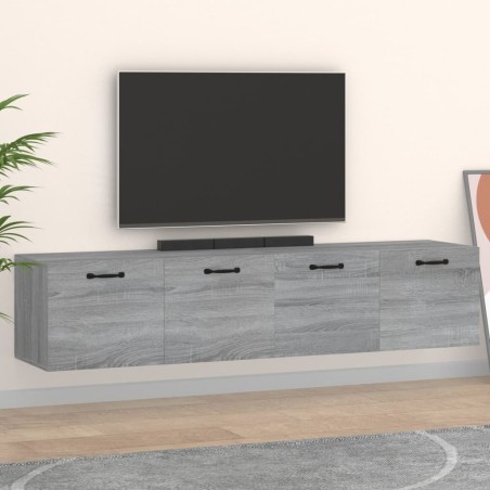 vidaXL Armarios de pared 2 uds contrachapada gris sonoma 60x36,5x35cm