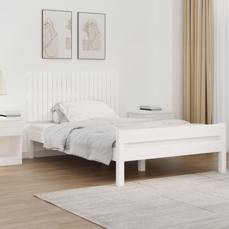 vidaXL Cabecero de cama pared madera maciza pino blanco 127,5x3x60 cm vidaXL Cabecero de cama pared madera maciza pino blanco 127,5x3x60 cm
