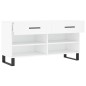 vidaXL Banco zapatero madera de ingeniería blanco 102x35x55 cm