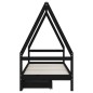 vidaXL Estructura de cama niños con cajones madera pino negro 90x200cm vidaXL Estructura de cama niños con cajones madera pino negro 90x200cm
