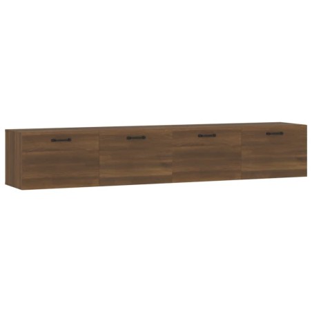 vidaXL Armarios pared 2 uds contrachapada roble marrón 100x36,5x35 cm