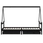 vidaXL Estructura de cama niños con cajones madera pino negro 90x200cm vidaXL Estructura de cama niños con cajones madera pino negro 90x200cm