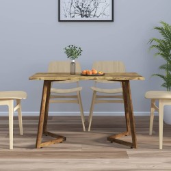 vidaXL Mesa de comedor MDF y hierro marrón oscuro 120x60x74 cm