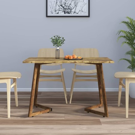 vidaXL Mesa de comedor MDF y hierro marrón oscuro 120x60x74 cm