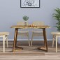 vidaXL Mesa de comedor MDF y hierro marrón oscuro 120x60x74 cm vidaXL Mesa de comedor MDF y hierro marrón oscuro 120x60x74 cm