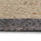 vidaXL Alfombra hecha a mano de yute con borde gris oscuro 90 cm