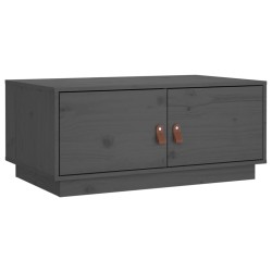 vidaXL Mesa de centro de madera maciza de pino gris 80x50x35 cm