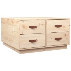 vidaXL Mesa de centro de madera maciza de pino 80x80x45 cm