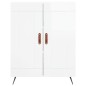 vidaXL Aparador de madera contrachapada blanco brillante 69,5x34x90 cm