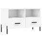 vidaXL Mueble para TV madera contrachapada blanco 80x36x50 cm vidaXL Mueble para TV madera contrachapada blanco 80x36x50 cm