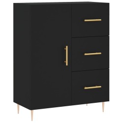 vidaXL Aparador de madera de ingeniería negro 69,5x34x90 cm