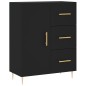 vidaXL Aparador de madera de ingeniería negro 69,5x34x90 cm