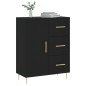 vidaXL Aparador de madera de ingeniería negro 69,5x34x90 cm