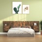 vidaXL Cabecero de cama y mesitas madera contrachapada roble ahumado vidaXL Cabecero de cama y mesitas madera contrachapada roble ahumado