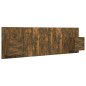 vidaXL Cabecero de cama y mesitas madera contrachapada roble ahumado vidaXL Cabecero de cama y mesitas madera contrachapada roble ahumado
