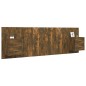 vidaXL Cabecero de cama y mesitas madera contrachapada roble ahumado vidaXL Cabecero de cama y mesitas madera contrachapada roble ahumado