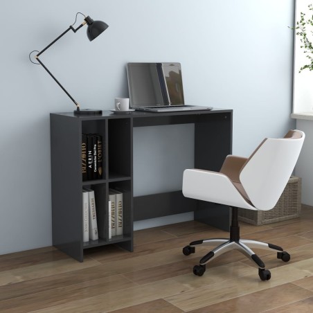 vidaXL Escritorio notebook madera contrachapada gris 102,5x35x75 cm