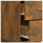 vidaXL Cabecero de cama y mesitas madera contrachapada roble ahumado vidaXL Cabecero de cama y mesitas madera contrachapada roble ahumado