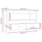 vidaXL Mueble de TV de madera maciza de pino negro 79x35x52 cm vidaXL Mueble de TV de madera maciza de pino negro 79x35x52 cm