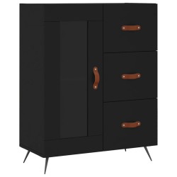 vidaXL Aparador de madera de ingeniería negro 69,5x34x90 cm