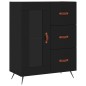 vidaXL Aparador de madera de ingeniería negro 69,5x34x90 cm
