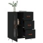 vidaXL Aparador de madera de ingeniería negro 69,5x34x90 cm