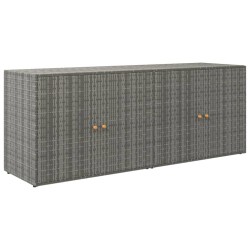 vidaXL Armario de almacenaje de jardín ratán PE gris 198x55,5x80 cm