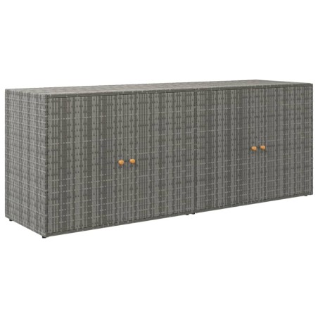vidaXL Armario de almacenaje de jardín ratán PE gris 198x55,5x80 cm