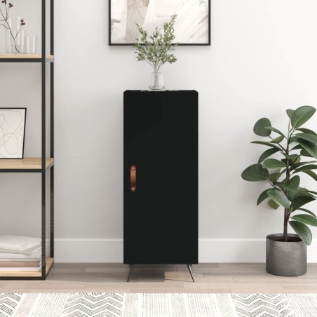 vidaXL Aparador de madera contrachapada negro 34,5x34x90 cm