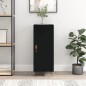 vidaXL Aparador de madera contrachapada negro 34,5x34x90 cm vidaXL Aparador de madera contrachapada negro 34,5x34x90 cm