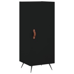 vidaXL Aparador de madera contrachapada negro 34,5x34x90 cm