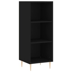 vidaXL Aparador de madera de ingeniería negro 34,5x32,5x90 cm