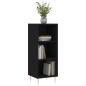 vidaXL Aparador de madera de ingeniería negro 34,5x32,5x90 cm