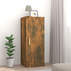 vidaXL Armario de pared contrachapada roble ahumado 34,5x34x90 cm