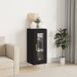 vidaXL Aparador de madera contrachapada negro 34,5x34x90 cm