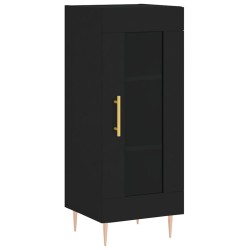 vidaXL Aparador de madera contrachapada negro 34,5x34x90 cm