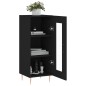 vidaXL Aparador de madera contrachapada negro 34,5x34x90 cm