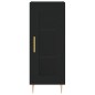 vidaXL Aparador de madera contrachapada negro 34,5x34x90 cm