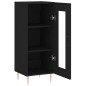 vidaXL Aparador de madera contrachapada negro 34,5x34x90 cm