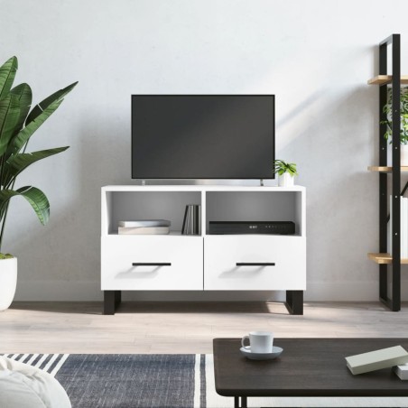vidaXL Mueble para TV madera contrachapada blanco 80x36x50 cm