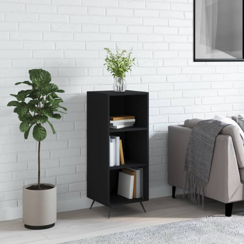 vidaXL Estantería madera de ingeniería negro 34,5x32,5x90 cm vidaXL Estantería madera de ingeniería negro 34,5x32,5x90 cm
