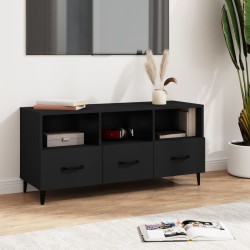 vidaXL Mueble de TV madera contrachapada negro 102x35x50 cm